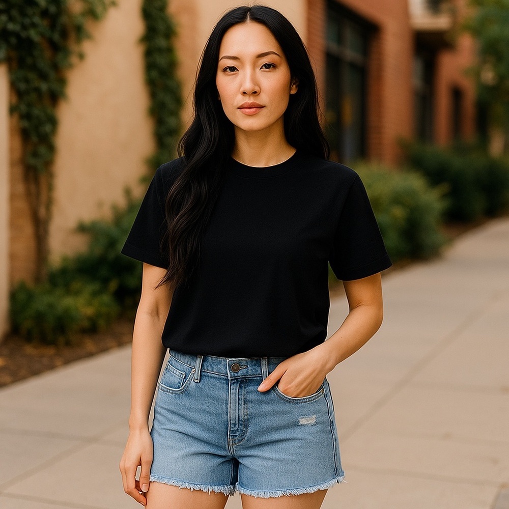 LOFT Sky Blue Frayed Hem Jean Shorts
